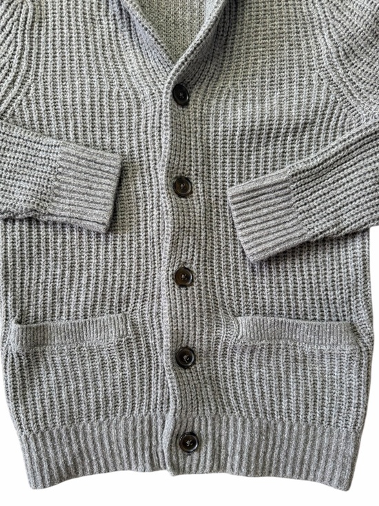 Abercrombie & Fitch Men's Shawl Collar Cardigan - Gray - Picture 3 of 6